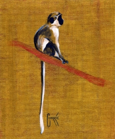 Monkey xii',  8" by 10", acrylic on canvas